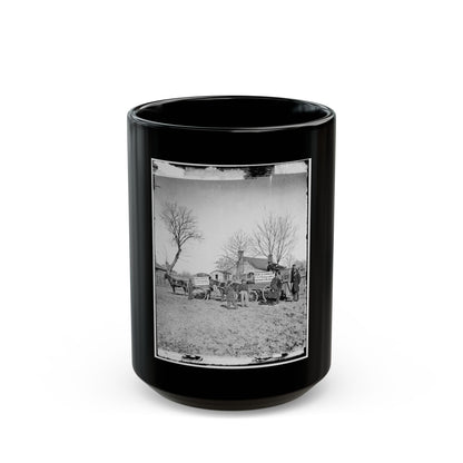 Unknown Location. Wagons And Camera Of Sam A. Cooley, U.S. Photographer, Department Of The South(2) (U.S. Civil War) Black Coffee Mug
