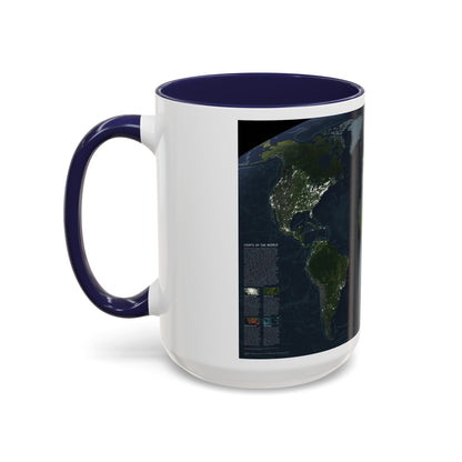 World Map - Earth at Night (2004) (Map) Accent Coffee Mug