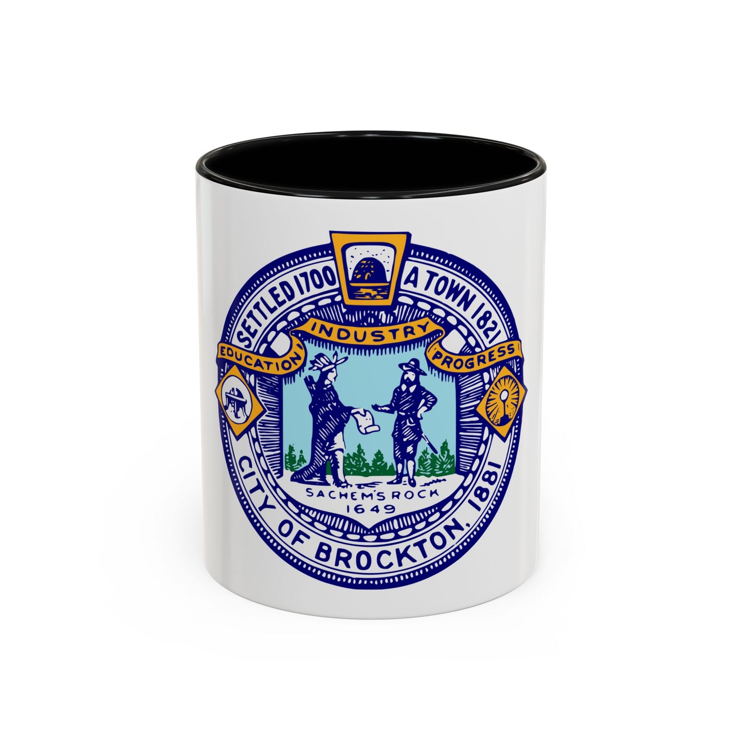 Seal of Brockton Massachusetts - Accent Coffee Mug