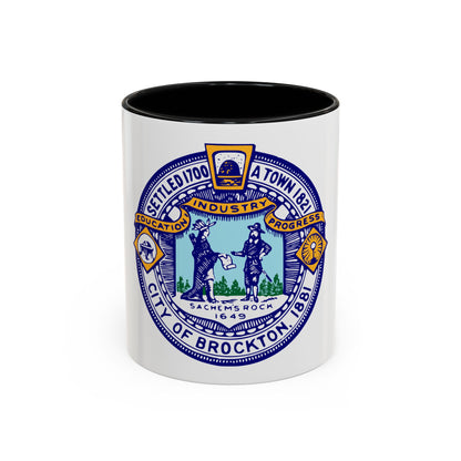 Seal of Brockton Massachusetts - Accent Coffee Mug