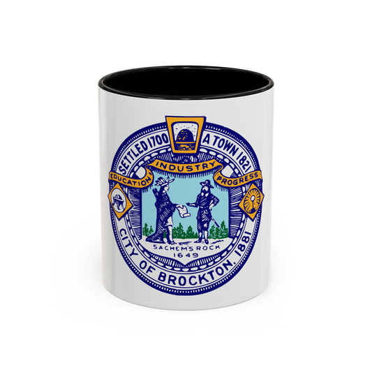 Seal of Brockton Massachusetts - Accent Coffee Mug