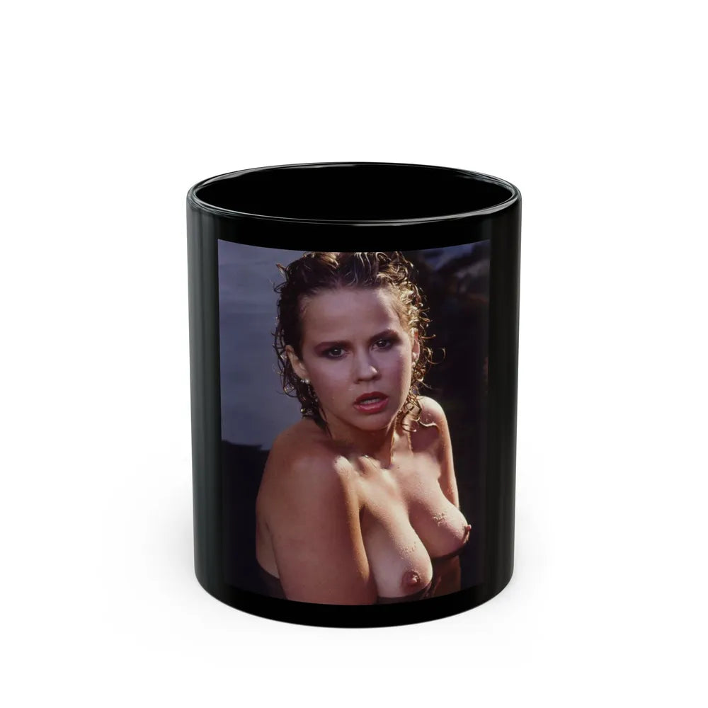 Linda Blair #250 - Topless (Vintage Female Icon) Black Coffee Mug-11oz-Go Mug Yourself