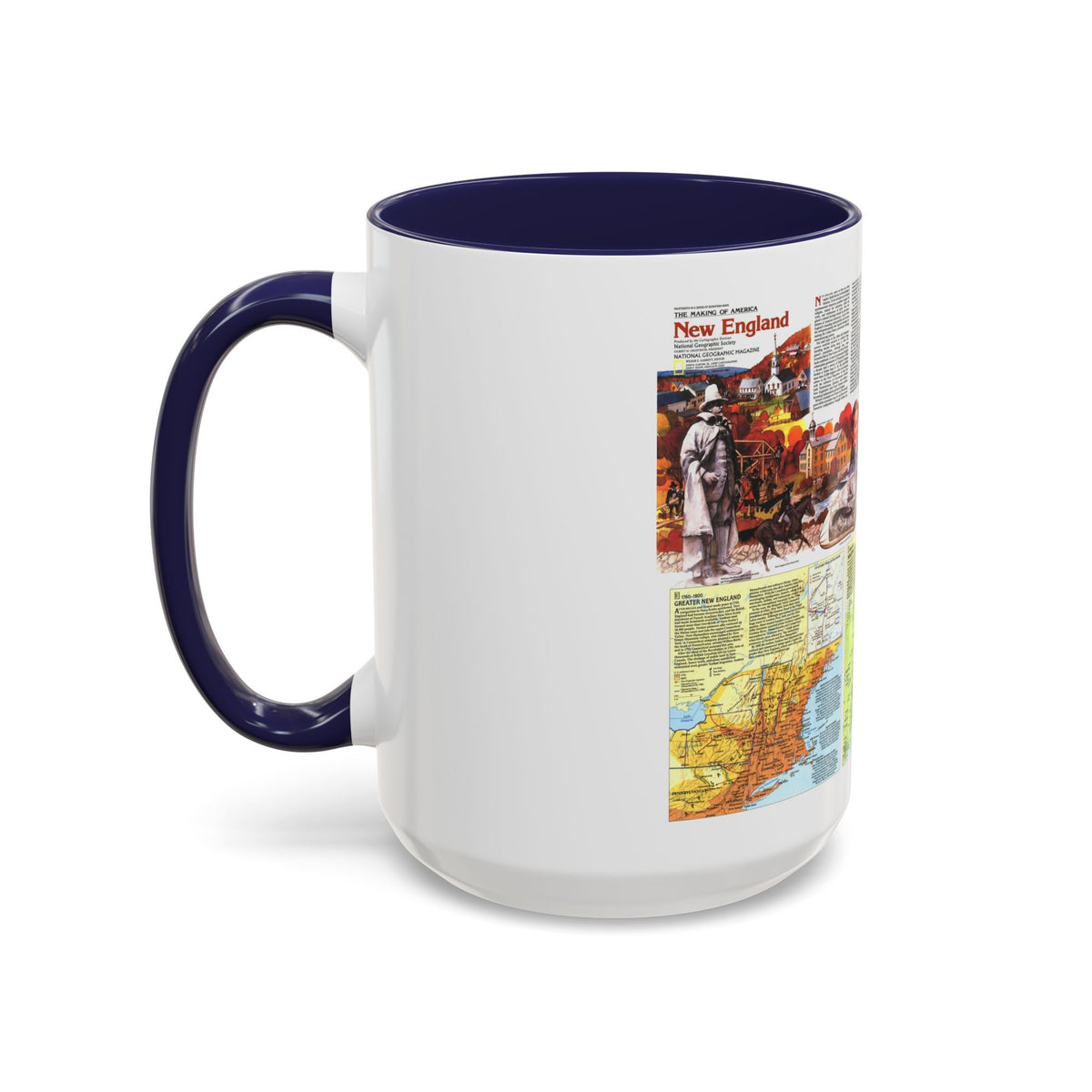 USA - New England 2 (1987) (Map) Accent Coffee Mug