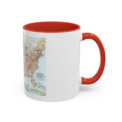 USA - The United States (1961) (Map) Accent Coffee Mug