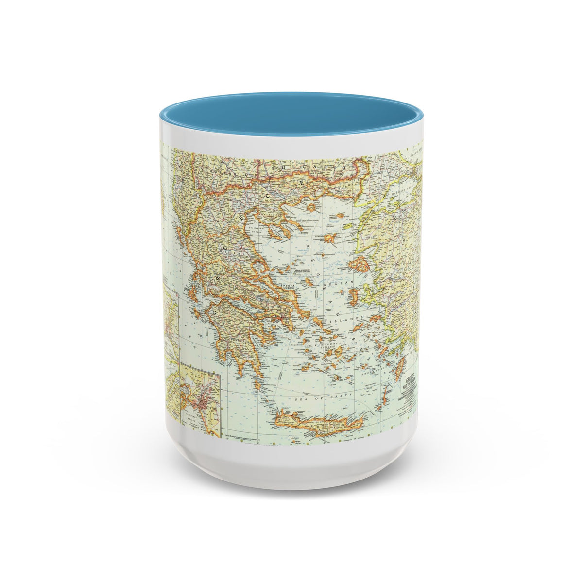 Greece and the Aegean (1958) (Map) Accent Coffee Mug