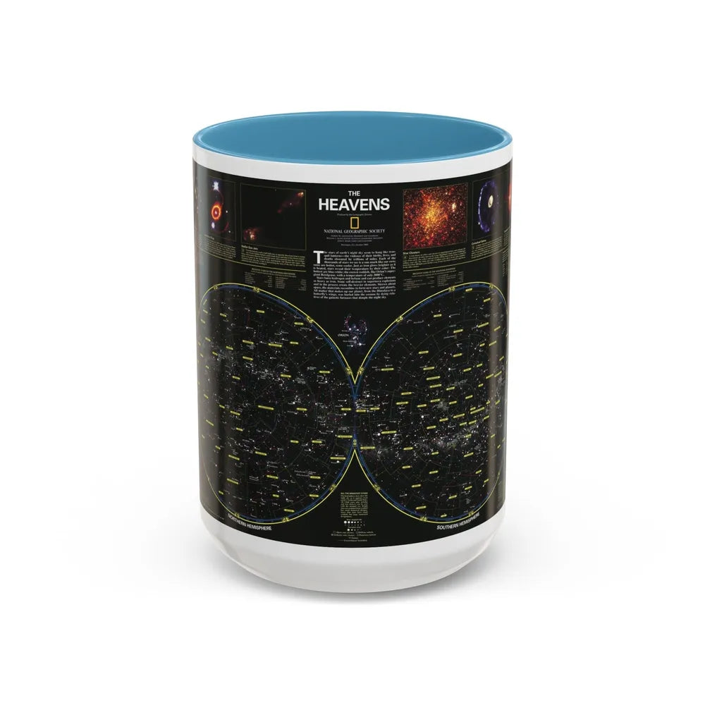 Heavens, The (1995) (Map) Accent Coffee Mug-15oz-Light Blue-Go Mug Yourself