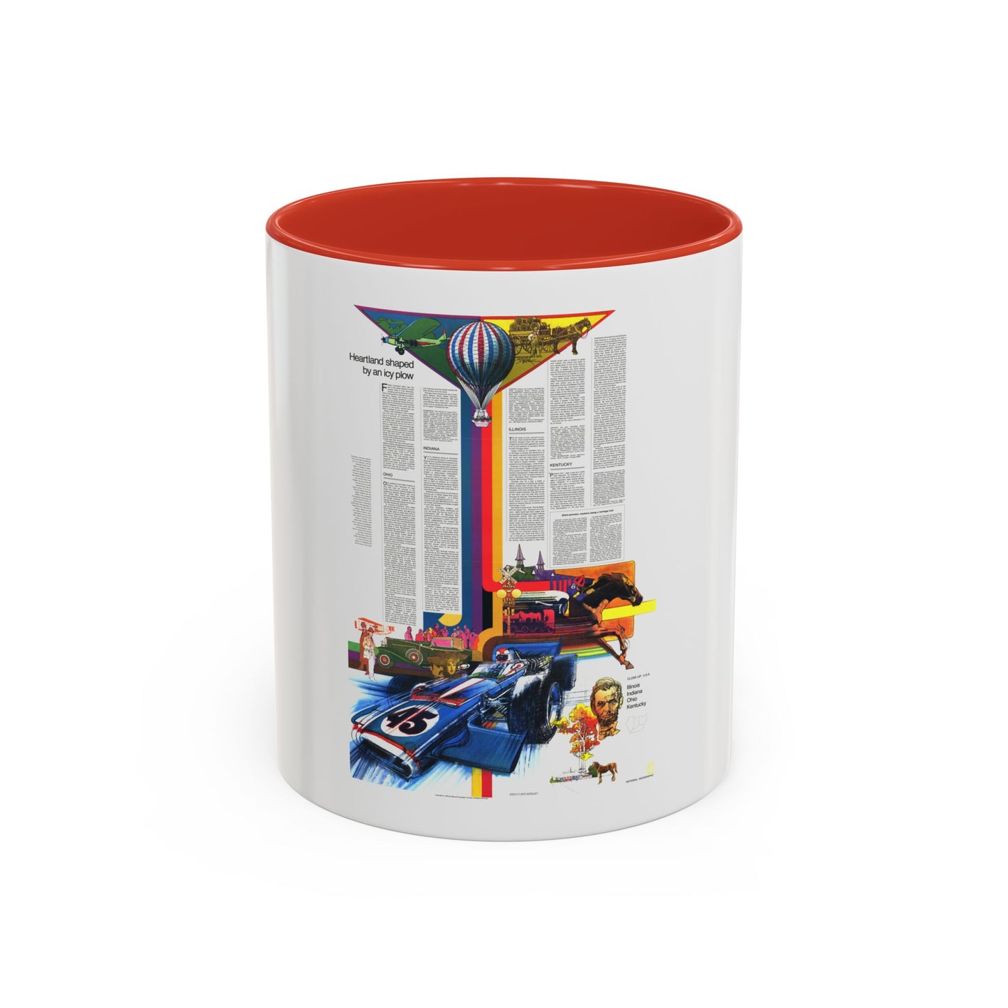 USA - Illinois, Indiana, Ohio, Kentucky 2 (1977) (Map) Accent Coffee Mug