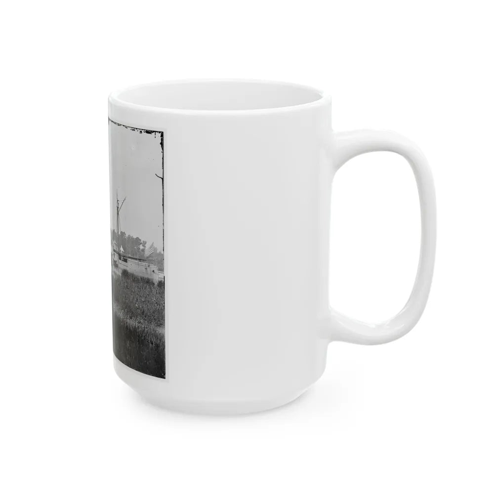 Deep Bottom, Va. U.S. Gunboat Mendota (In Service May 2, 1864) On The James (U.S. Civil War) White Coffee Mug-Go Mug Yourself