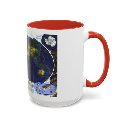 World Map - Physical Earth 1 (1998) (Map) Accent Coffee Mug