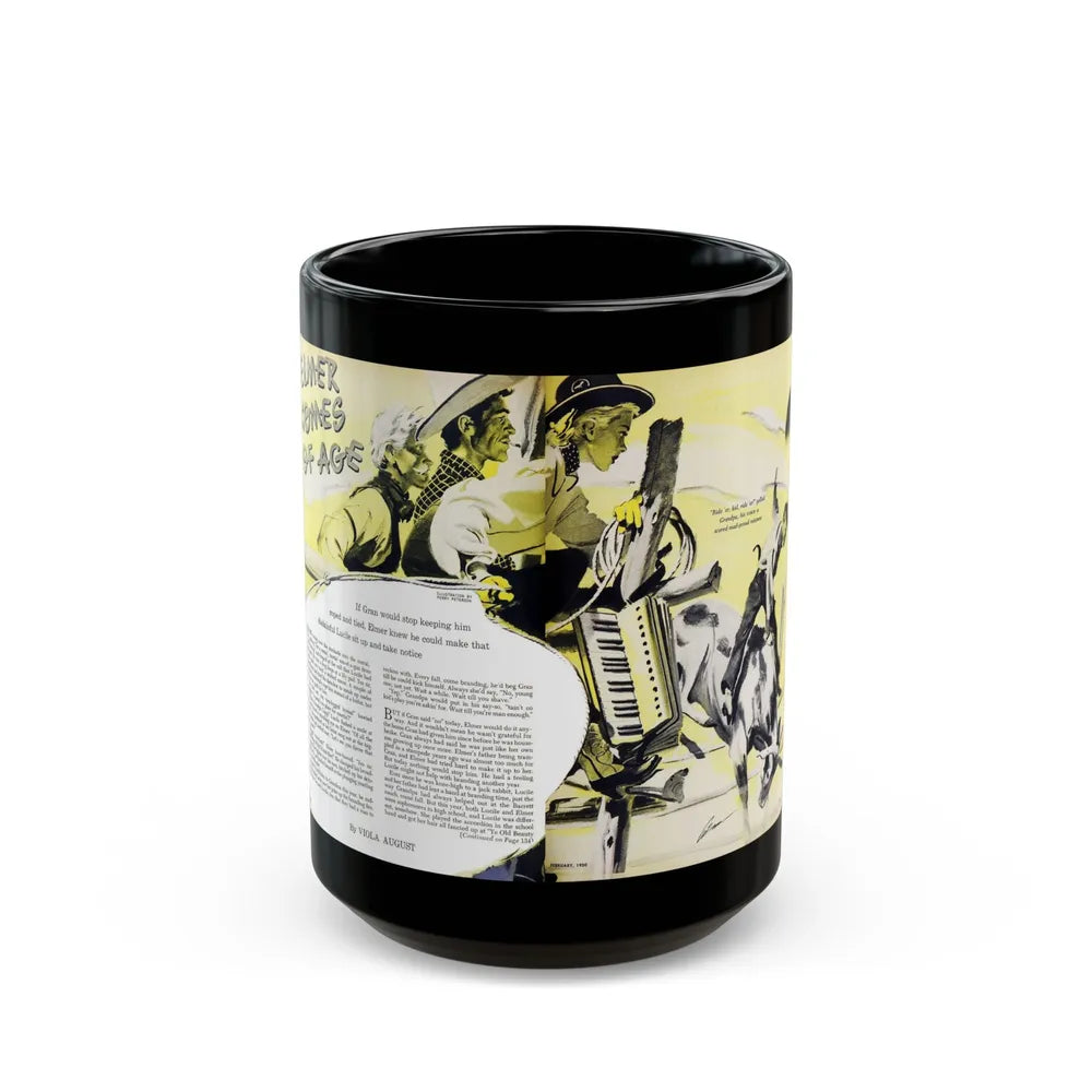 Elmer Comes of Age, Woman's Day, February 1950 - Black Coffee Mug-15oz-Go Mug Yourself