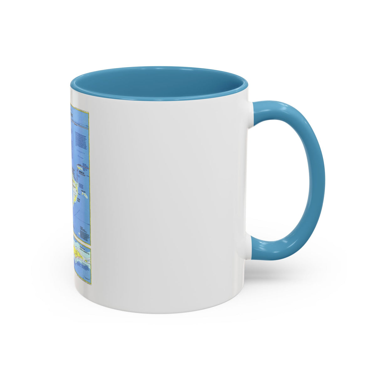 Americas - Threading the Island (1986) (Map) Accent Coffee Mug