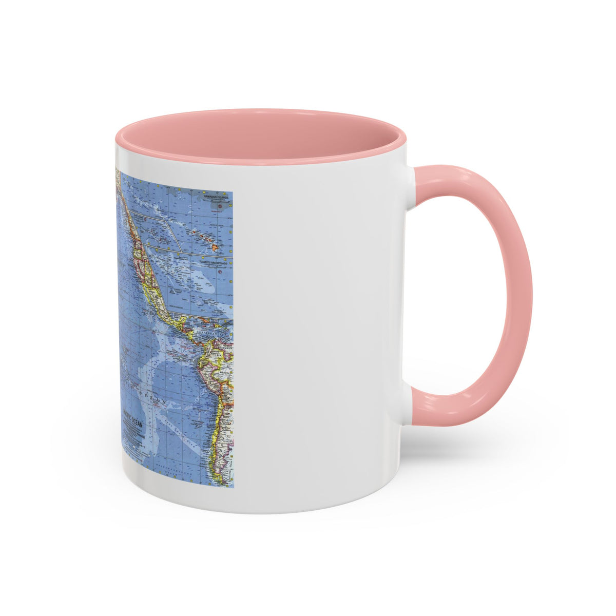 Pacific Ocean (1962) (Map) Accent Coffee Mug