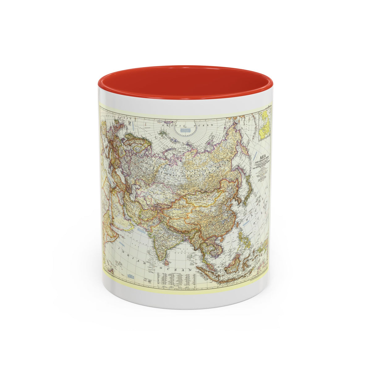 Asia and Adjacent Areas (1951) (Map) Accent Coffee Mug