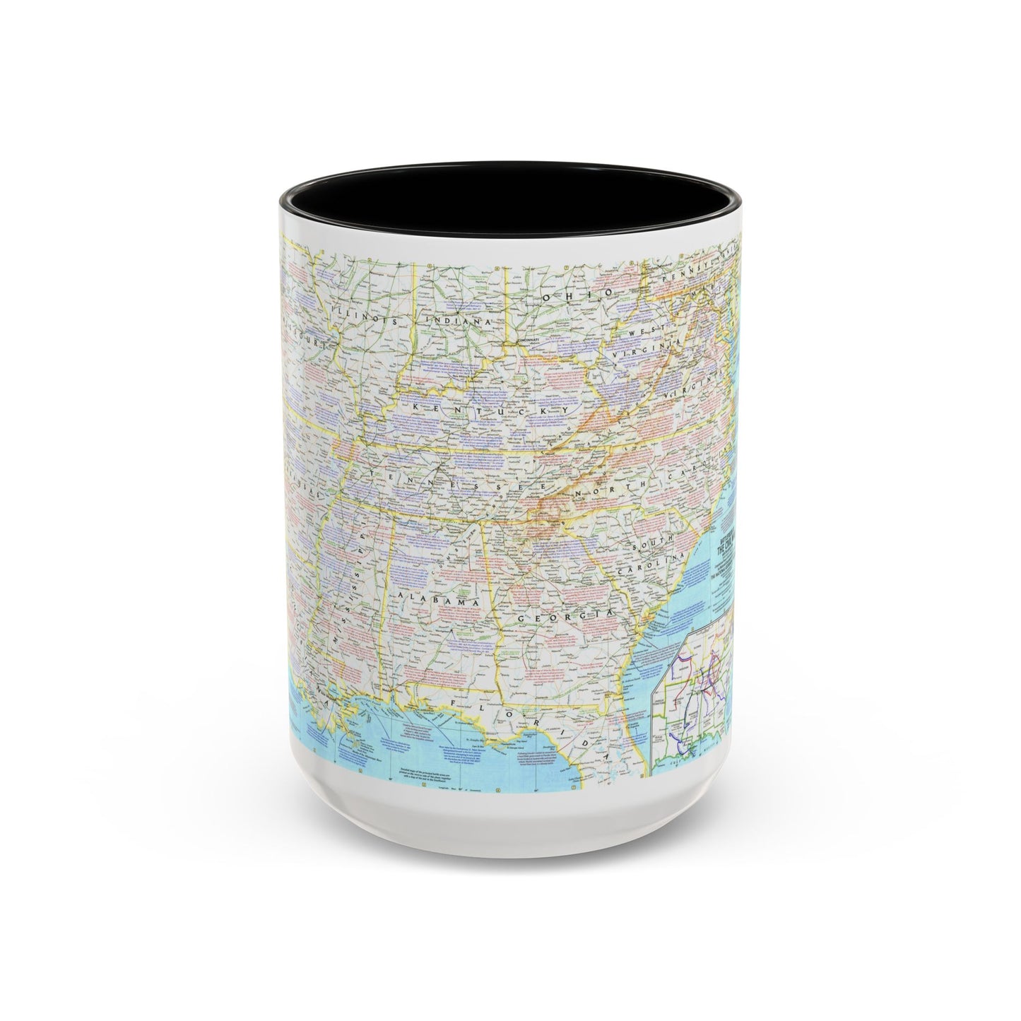 USA - Battlefields of the Civil War 1 (1961) (Map) Accent Coffee Mug