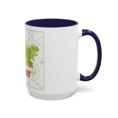 Europe & Adjoining Asia & Africa - The Races of (1919) (Map) Accent Coffee Mug