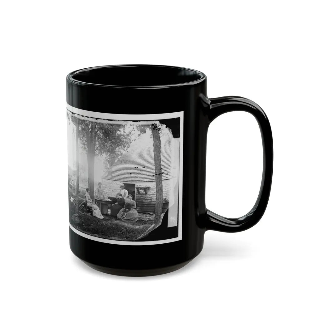 Cedar Mountain, Va. Family Group Before The House In Which Gen. Charles S. Winder (C.S.A.) Died (U.S. Civil War) Black Coffee Mug-Go Mug Yourself