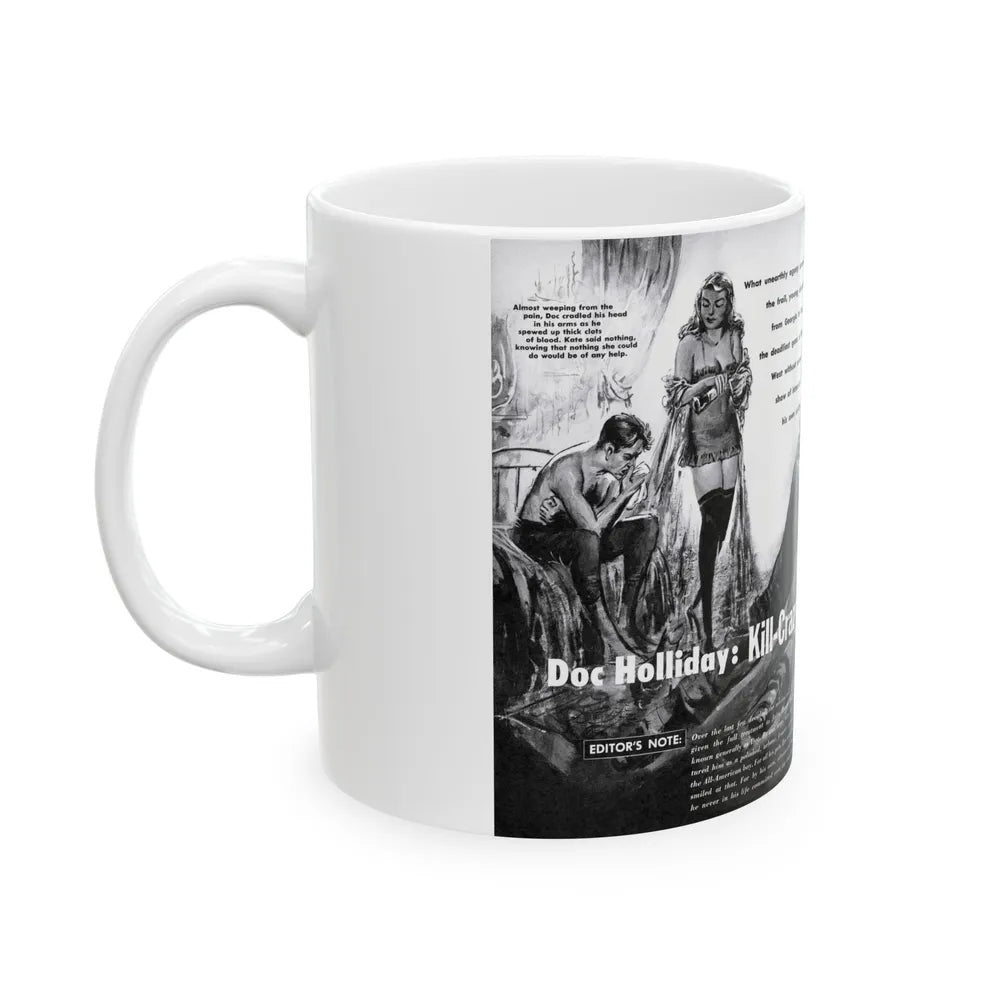 Doc Holliday - Kill-Crazy dead man of Tombstone, Man's Adventure, December 1958 - White Coffee Mug-Go Mug Yourself