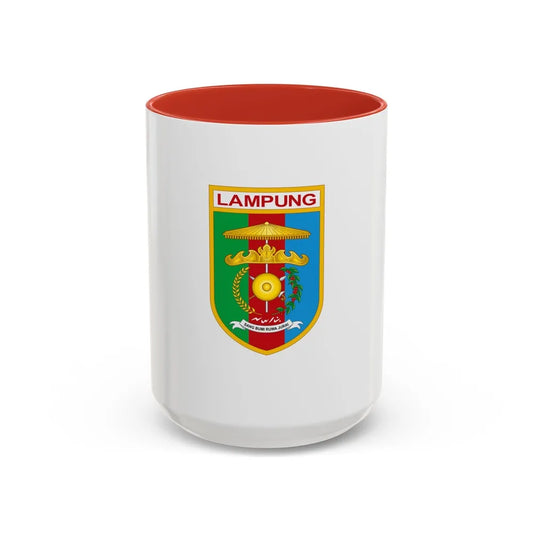 Flag of Lampung Indonesia - Accent Coffee Mug-15oz-Red-Go Mug Yourself