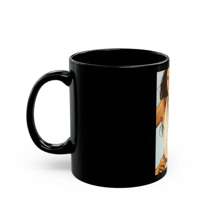 Caroline Munro #205 (Vintage Female Icon) Black Coffee Mug-Go Mug Yourself