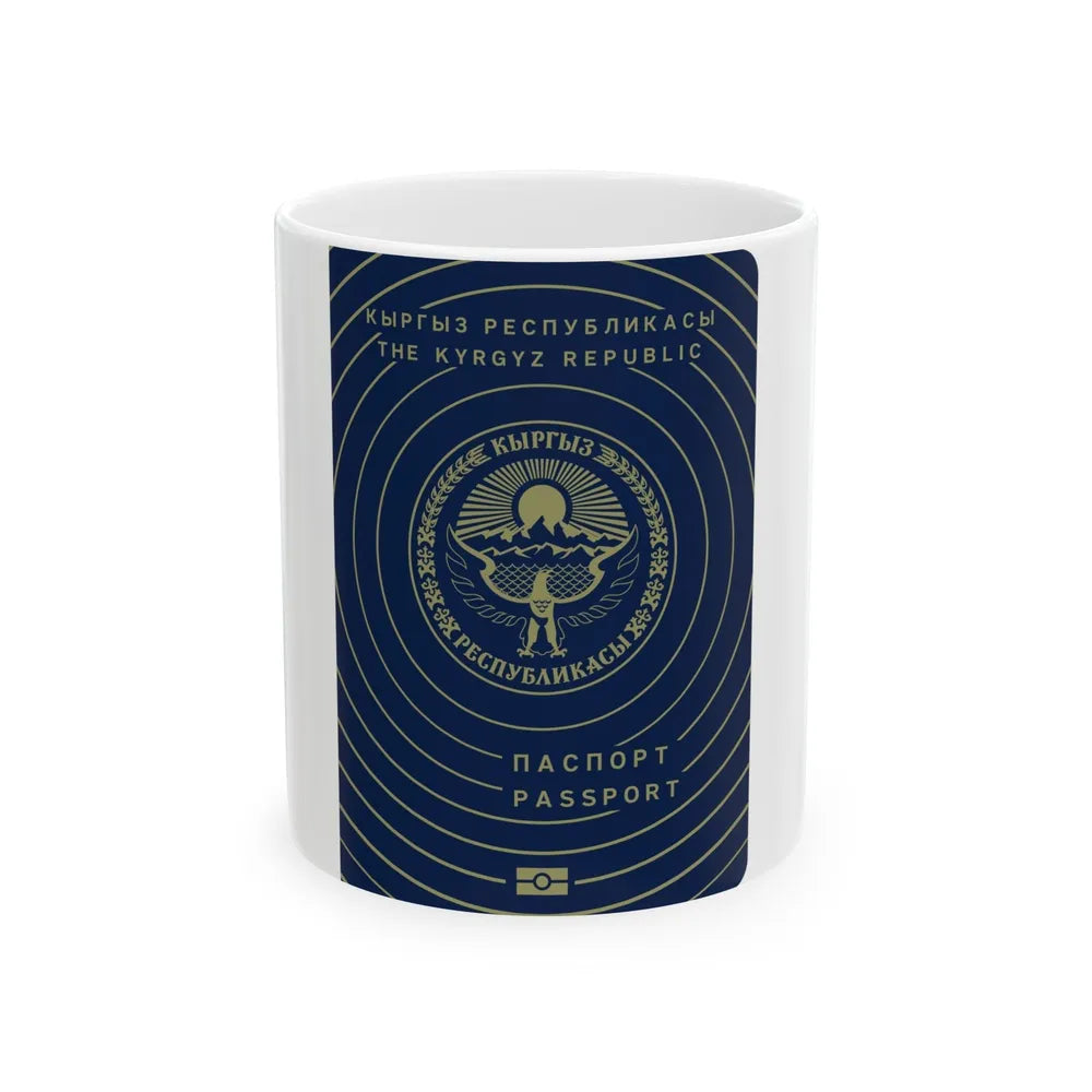 Kyrgyzstan Passport - White Coffee Mug-11oz-Go Mug Yourself