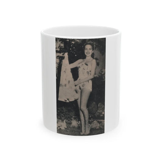 Terry Moore #637 - Magazine Page 1 Cropped B&W Photo (Vintage Female Icon) White Coffee Mug-11oz-Go Mug Yourself