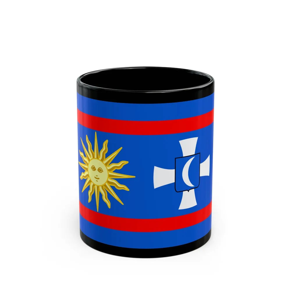 Flag of Vinnytsia Oblast Ukraine - Black Coffee Mug-11oz-Go Mug Yourself