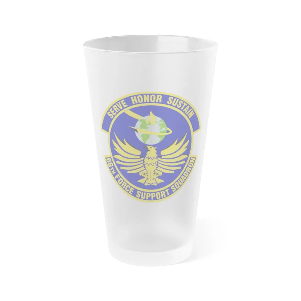 66th Force Support Squadron (U.S. Air Force) Frosted Pint Glass 16oz-Go Mug Yourself