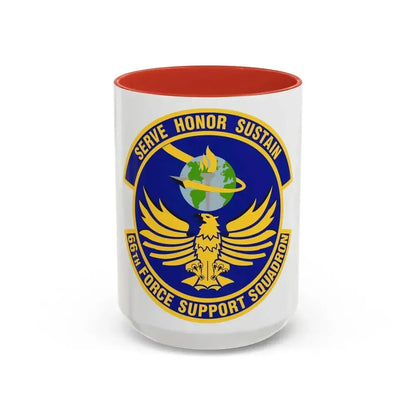66th Force Support Squadron (U.S. Air Force) Accent Coffee Mug 15oz Red - Go Mug Yourself