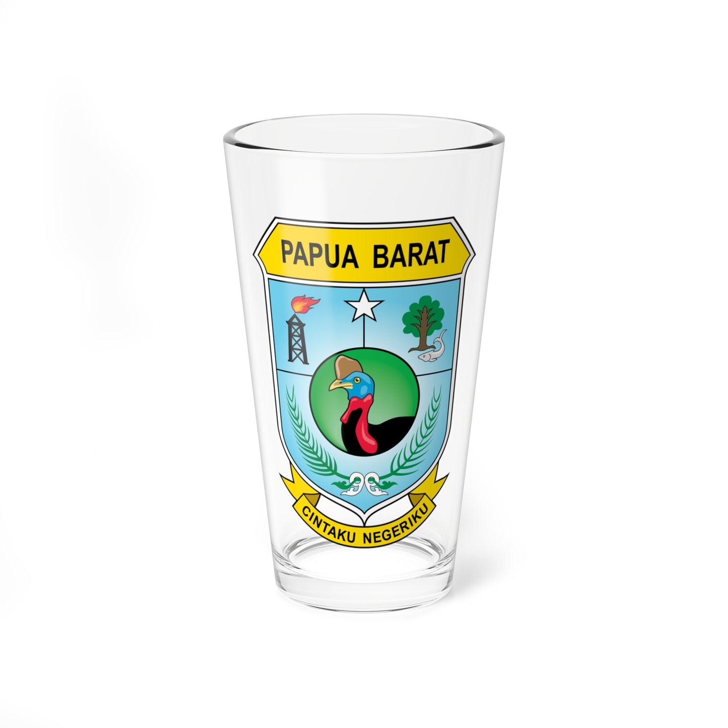 Coat of arms of West Papua (Indonesia) (Coat of Arms) Pint Glass 16oz