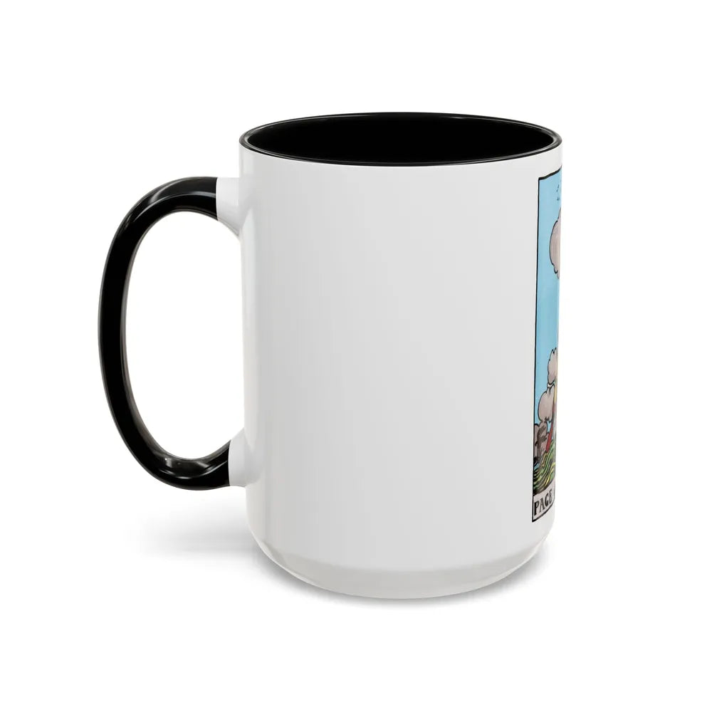 The Page of Swords (Tarot Card) Accent Coffee Mug-Go Mug Yourself