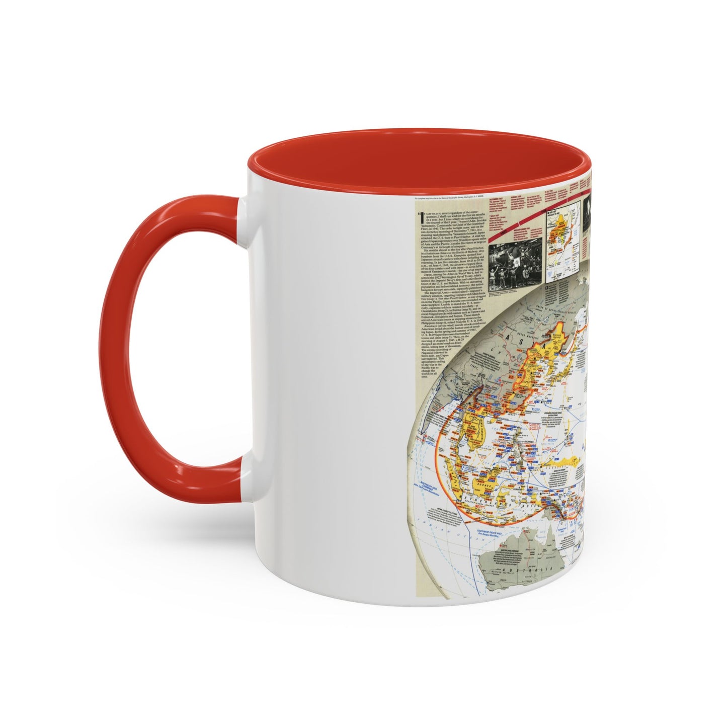 World War II- Asia and the Pacific (1991) (Map) Accent Coffee Mug