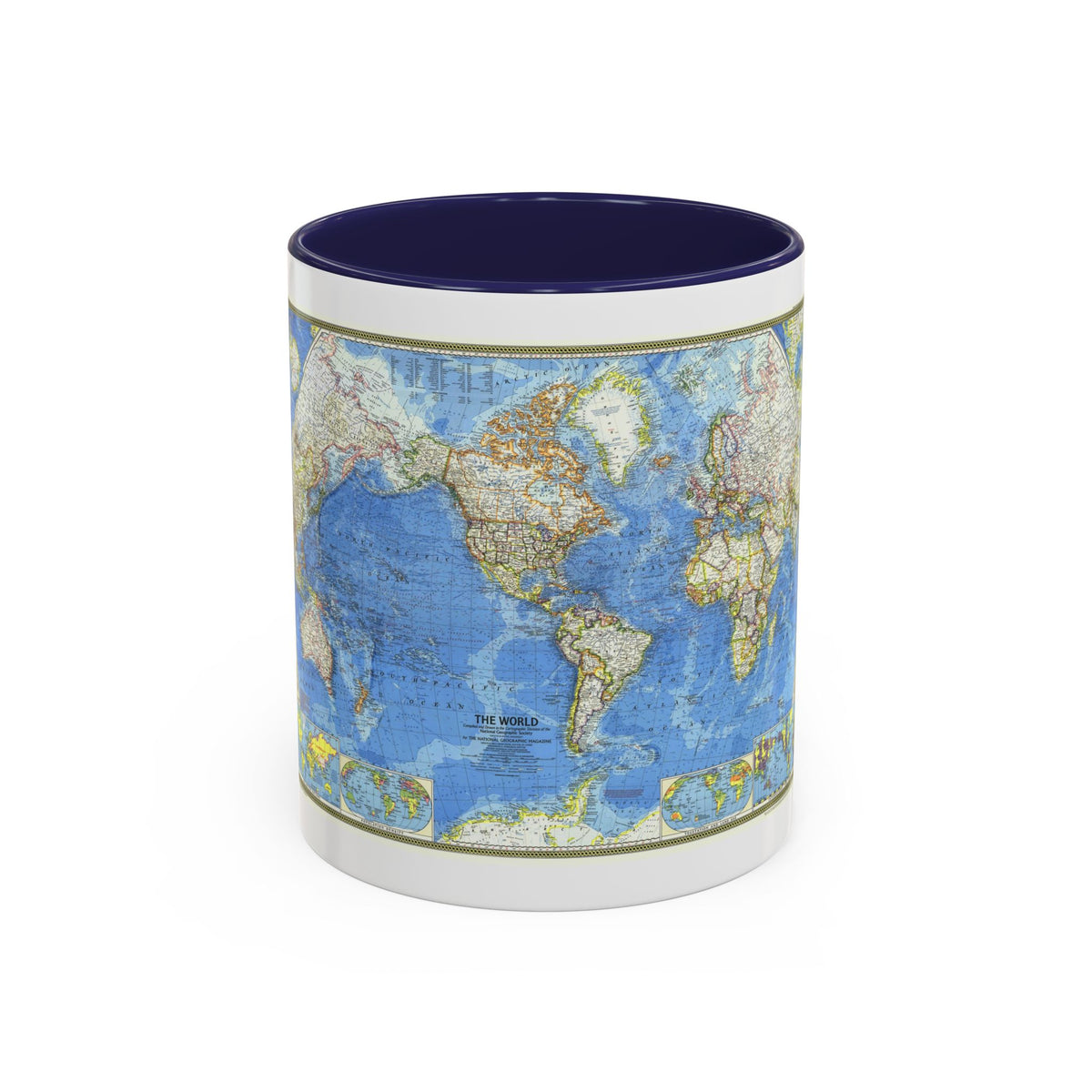 World Map (1970) (Map) Accent Coffee Mug