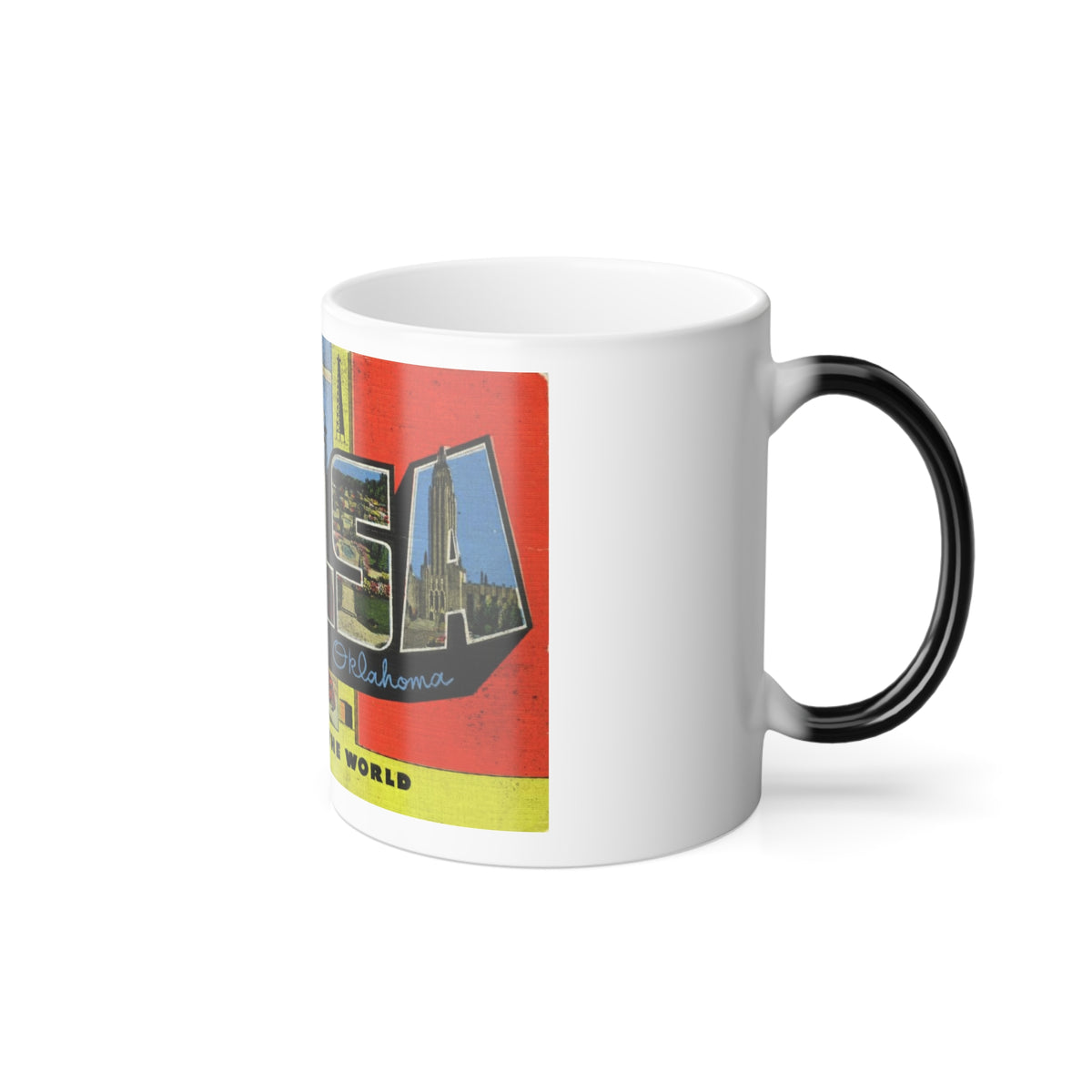 Greetings from Tulsa Oklahoma (Greeting Postcards) Color Changing Mug 11oz
