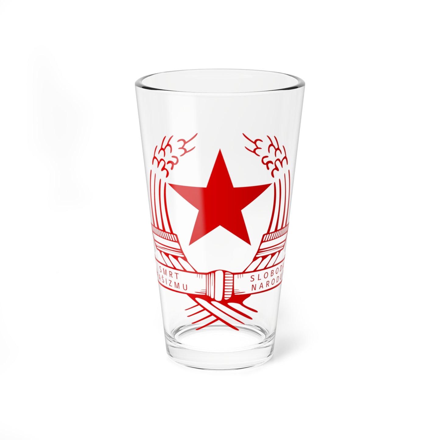 Emblem of the State Anti-fascist Council for the National Liberation of Croatia (Croatia) (Coat of Arms) Pint Glass 16oz