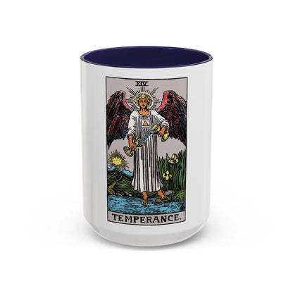 Temperance (Tarot Card) Accent Coffee Mug-15oz-Navy-Go Mug Yourself