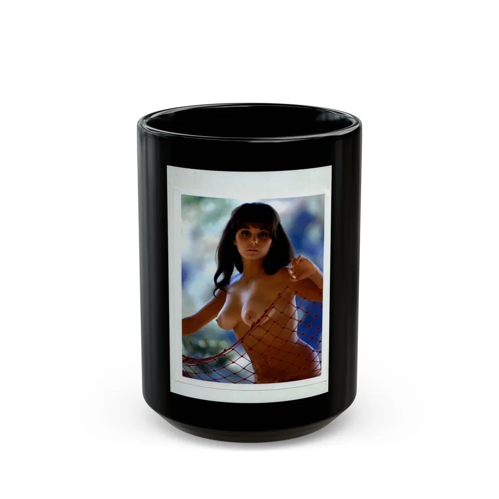 Victoria Vetri #69 - Topless (Vintage Female Icon) Black Coffee Mug-15oz-Go Mug Yourself