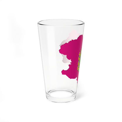 Flag-map of Kharkiv Oblast (Ukraine) Pint Glass 16oz