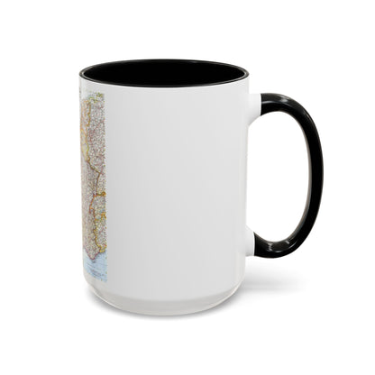 France, Belgium, and the Netherlands (1960) (Map) Accent Coffee Mug