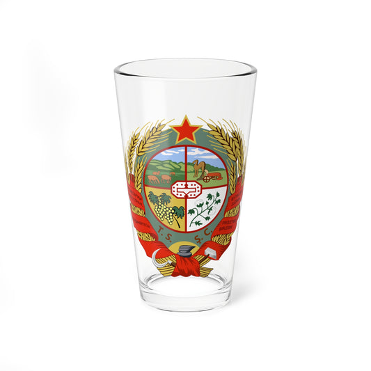 Emblem of Turkmen SSR 1927-1937 (Soviet Union) (Coat of Arms) Pint Glass 16oz