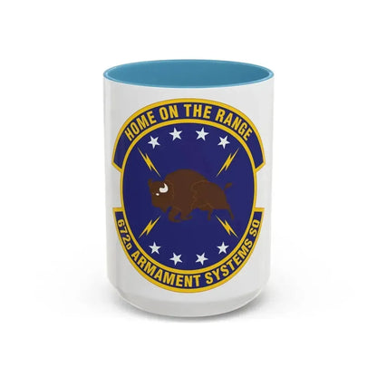 672d Armament Systems Squadron (U.S. Air Force) Accent Coffee Mug 15oz Light Blue - Go Mug Yourself