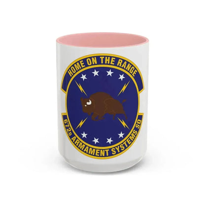 672d Armament Systems Squadron (U.S. Air Force) Accent Coffee Mug 15oz Pink - Go Mug Yourself