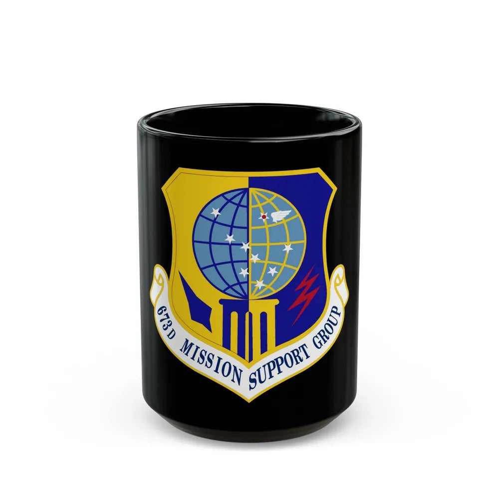 673 Mission Support Group PACAF (U.S. Air Force) Black Coffee Mug-15oz-Go Mug Yourself