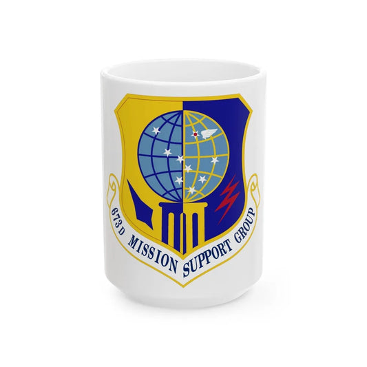 673 Mission Support Group PACAF (U.S. Air Force) White Coffee Mug-15oz-Go Mug Yourself