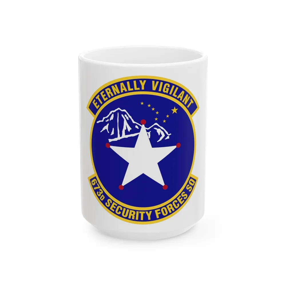 673 Security Forces Squadron PACAF (U.S. Air Force) White Coffee Mug-15oz-Go Mug Yourself