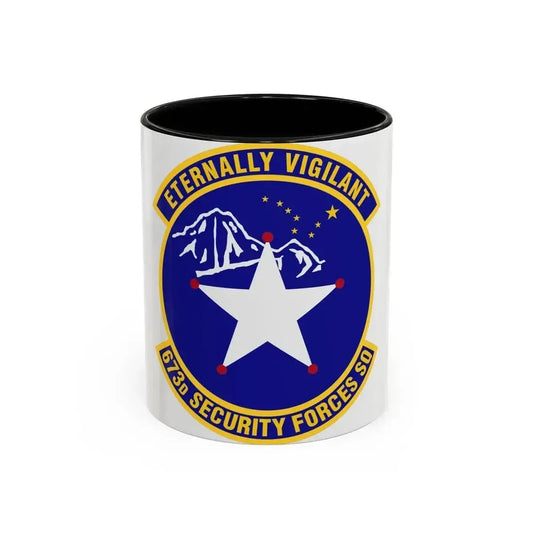 673 Security Forces Squadron PACAF (U.S. Air Force) Accent Coffee Mug 11oz Black - Go Mug Yourself