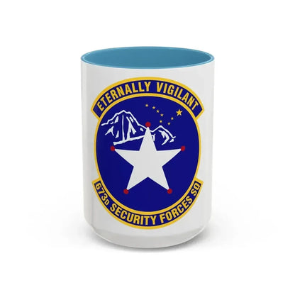 673 Security Forces Squadron PACAF (U.S. Air Force) Accent Coffee Mug 15oz Light Blue - Go Mug Yourself
