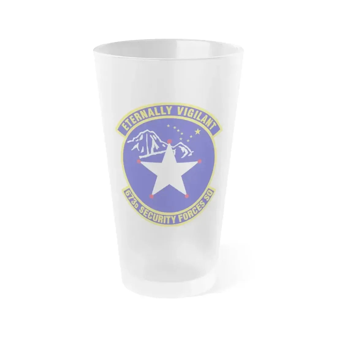 673 Security Forces Squadron PACAF (U.S. Air Force) Frosted Pint Glass 16oz 16oz Frosted - Go Mug Yourself