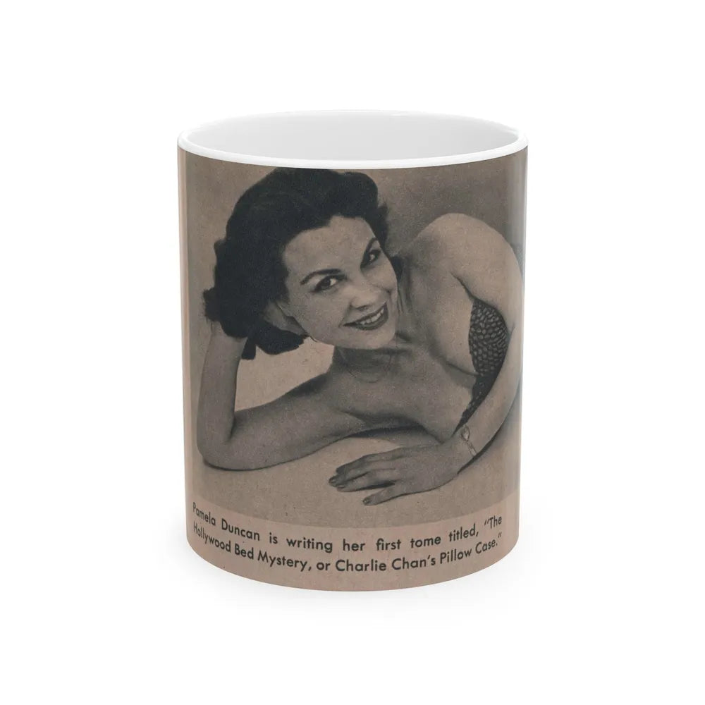 Pamela Duncan #31 - GALA Mag. March '56 - 1 Small B&W Photo (Vintage Female Icon) White Coffee Mug-11oz-Go Mug Yourself