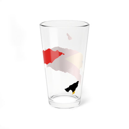 Flag map of East Timor Pint Glass 16oz