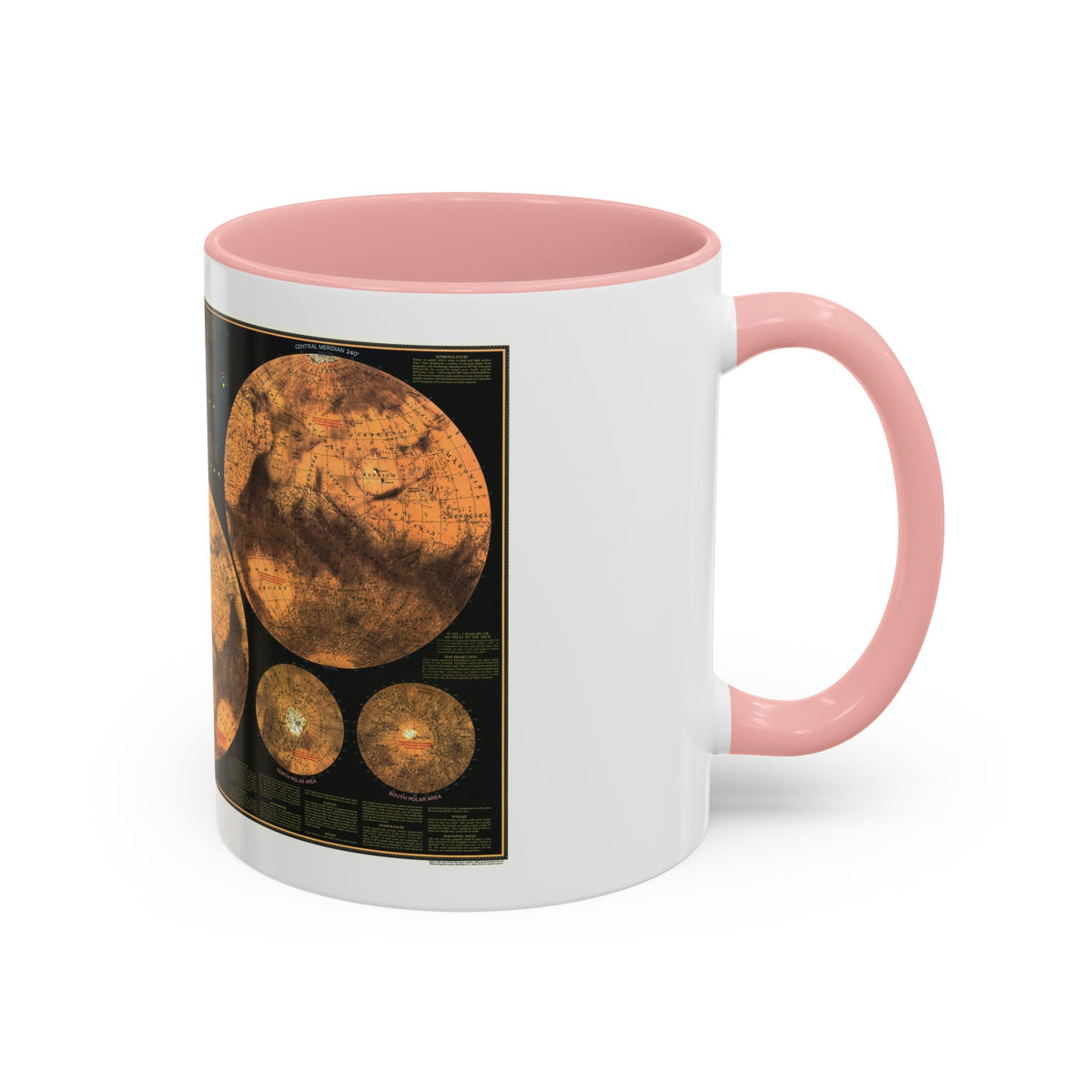 Space - MARS The Red Planet (1973) (Map) Accent Coffee Mug